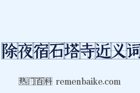 除夜宿石塔寺近义词是什么意思的图片